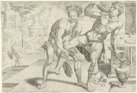 Wine brings man out of balance, Dirck Volckertsz. Coornhert, 1551 Canvas Print