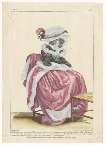 Gallerie des Modes et Costumes Français, 1785, ccc. 298: La belle et tendre Lyonnois (...), Dupin, 1782 Canvas Print