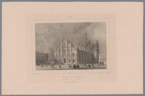 View of Milan Cathedral, Isodore-Laurent Deroy, 1838 - 1841 Canvas Print