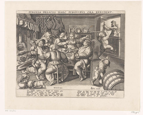 The fat kitchen, anonymous, 1563 - 1599 Canvas Print