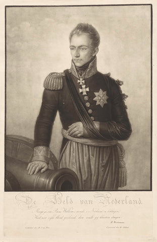 Portret van koning Willem II, Willem Grebner, 1815 - 1866 Canvas Print