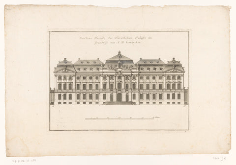 Frontfaçade of a regal palace, anonymous, 1729 Canvas Print