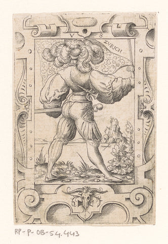 Standard bearer with banner of Zurich, Virgil Solis, 1524 - 1562 Canvas Print