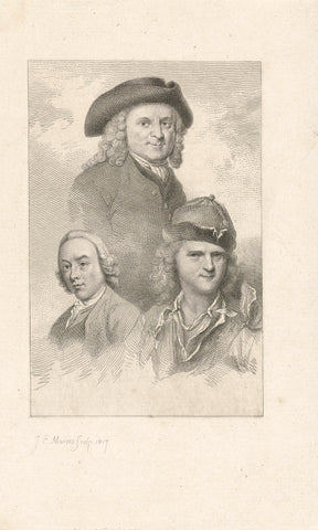 Portraits of Adam Silo, Jacobus Buys and Cornelis Pronk, Jacob Ernst Marcus, 1817 Canvas Print