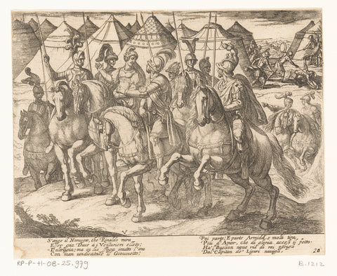 Illustratie bij Canto V van Tasso's 'Gerusalemme Liberata', Antonio Tempesta, 1565-1630 Canvas Print