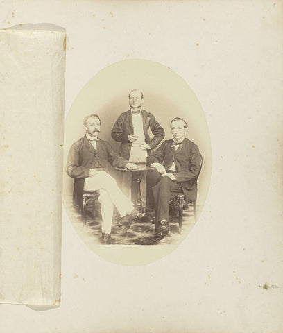 Portrait of three European men, Woodbury &Page, 1863 - 1866 Canvas Print