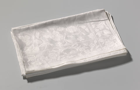 Wander of linen damask composed of two parts with a flower pattern, anonymous, c. 1680 Canvas Print