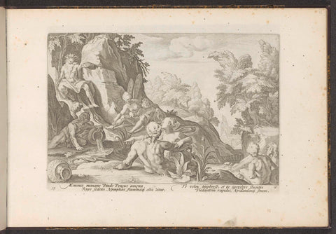 Peneus visited by other river gods, Hendrick Goltzius (workshop of), 1728 Canvas Print