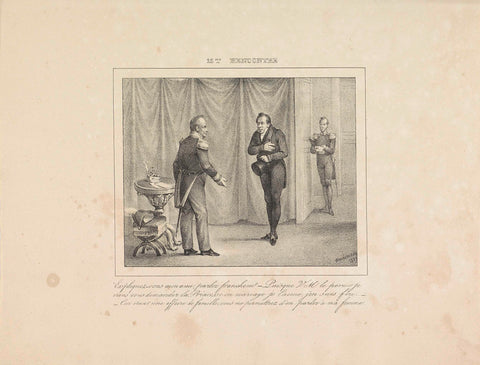 King William I receives a young man asking for the hand of his daughter, 1829, Jean-Louis Van Hemelryck, 1829 Canvas Print