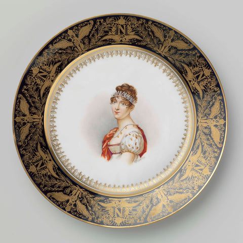 Plate with Hortense de Beauharnais, Queen of The Netherlands, Manufacture de Sèvres, Quentin, c. 1804 - c. 1809 Canvas Print