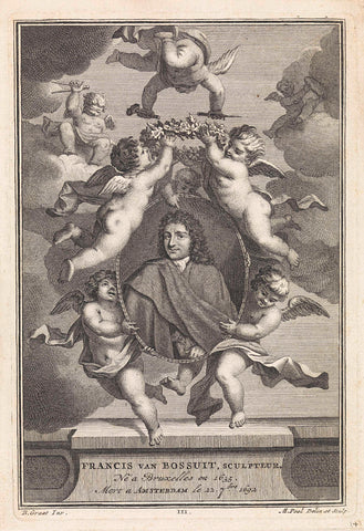 Allegorical portrait of Francis van Bossuit, Matthijs Pool, 1727 Canvas Print