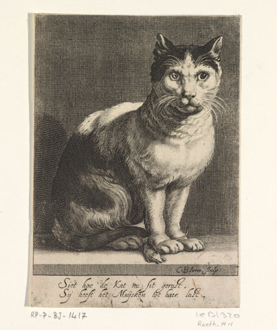 Kat met muis, Cornelis Bloemaert (II), c. 1625 Canvas Print