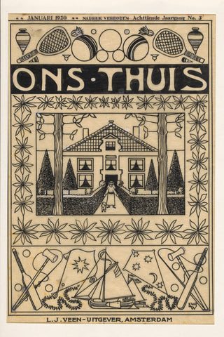 Band design for: Ons Thuis, volume 18, no. 3, January 1920, Willem Wenckebach, in or before 1920 Canvas Print