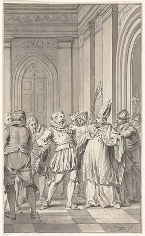 David of Burgundy, Bishop of Utrecht, deprives Reinoud II of Brederode of the decorations of the order of the Golden Fleece, 1470, Jacobus Buys, 1785 - 1787 Canvas Print