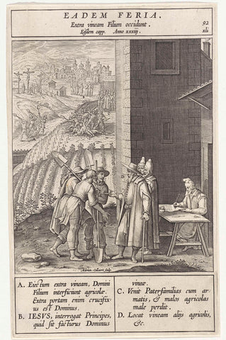Landheer orders his servants to go to the field, Wierix (rejected attribution), 1593 Canvas Print