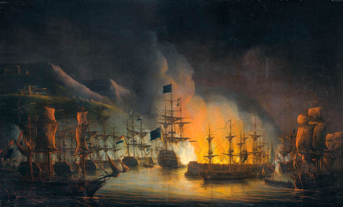 The Bombardment of Algiers (26-27 August 1816), Martinus Schouman, 1823 Canvas Print