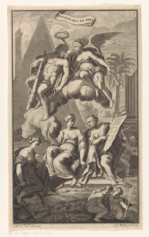 Hercules gekroond door Victoria, Joseph Mulder, 1700 Canvas Print