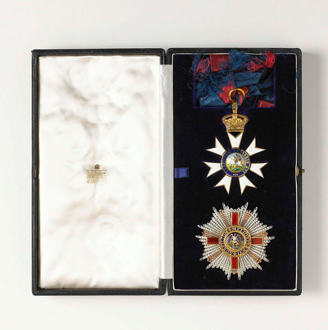 Britse ridderorde (The Most Distinguished Order of St. Michael and St. George), ontvangen door Willem Drees, Ltd Garrard & Co, c. 1818 - before 1958 Canvas Print