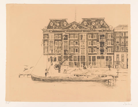 View of the façade of the WIC warehouse from Oudeschans, Willem Witsen, c. 1911 - c. 1912 Canvas Print