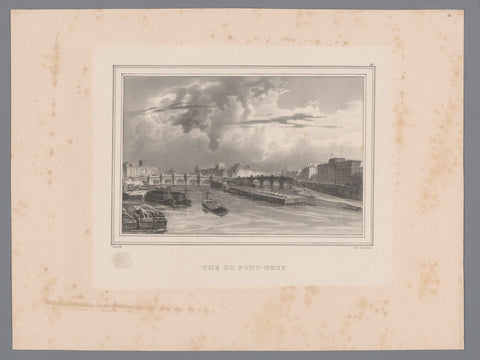 View of the Pont Neuf over the Seine in Paris, Isodore-Laurent Deroy, 1829 - 1831 Canvas Print