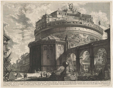 Engelenburcht in Rome, Giovanni Battista Piranesi, 1748 - 1778 Canvas Print