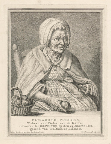 Portrait of Elisabeth Precies, Cornelis van Noorde, 1781 Canvas Print