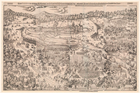 Has siege of Wolffenbüttel, 1542, Lucas Cranach (II), in or after 1542 Canvas Print