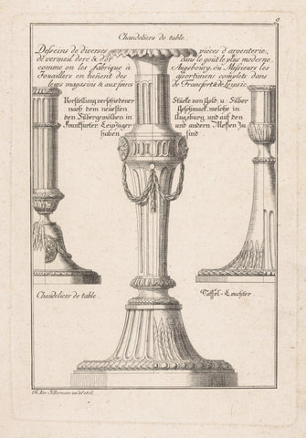 Kandelaars, Franz Xaver Habermann, 1731 - 1796 Canvas Print