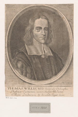 Portret van Thomas Willis, François Diodati, 1657 - 1690 Canvas Print