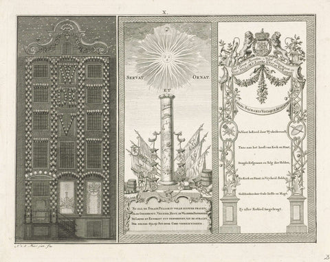 Lighting and decoration of the house of Mr. C. Scholten van Aschat in Amsterdam, 1766, Noach van der Meer (II), 1776 Canvas Print