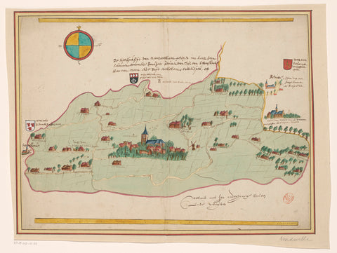 Map of the lordship of Noordwelle, anonymous, 1649 - 1658 Canvas Print