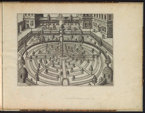 Garden with a round first floor, anonymous, 1615 Canvas Print