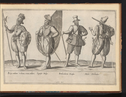 Four men from different countries, dressed according to the fashion of ca. 1580, Abraham de Bruyn, in or before 1581 Canvas Print