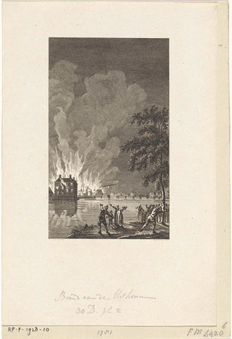 Brand te Uithoorn, 1781, Reinier Vinkeles (I), 1793 Canvas Print