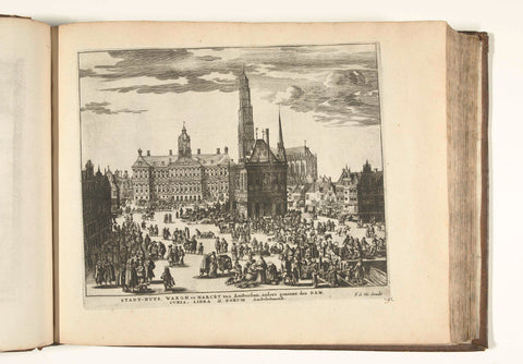 View of Dam Square in Amsterdam, 1726, anonymous, 1726 Canvas Print