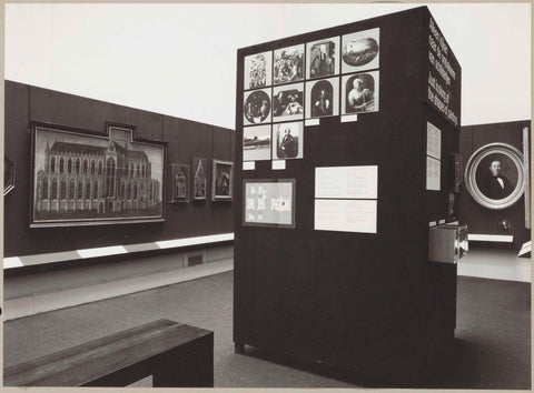 Cabinet of the Gallery of Honour with various objects and an information panel, c. 1978 Canvas Print