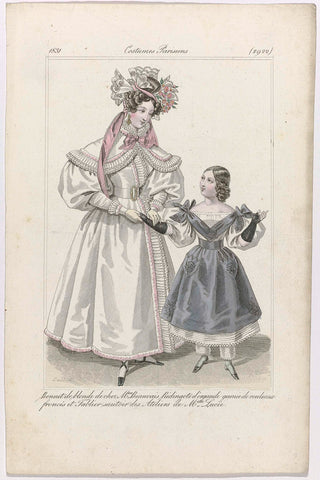 Journal des Dames et des Modes, Costumes Parisiens, 25 September 1831, (2922): Bonnet de blond (...), August Delvaux, 1831 Canvas Print