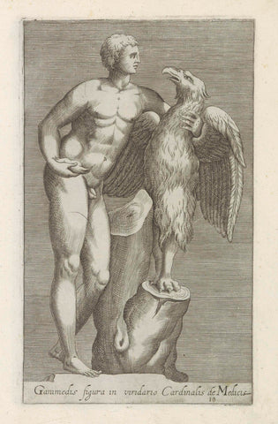 Sculpture of Jupiter as an eagle with Ganymede, anonymous, 1584 Canvas Print