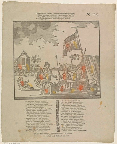 So here one shows a sketch of winter vrolykheden, / Or which one holds for that, adept on the ys. / Hy, die 'er smaak in vindt, kan op ver diverseen wys / Genoeglyk zynen tyd, en ook zyn geld besteden, Johan Noman, 1806 - 1830 Canvas Print