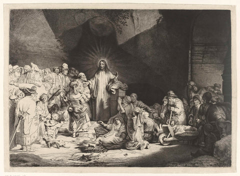 Preaching Christ (The Hundred Guilder Print), Thomas Worlidge, 1758 Canvas Print