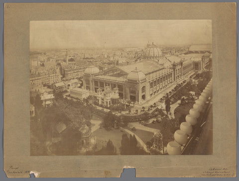 View of the fine arts building in Paris during the World's Fair in Paris in 1889, anonymous, 1889 Canvas Print