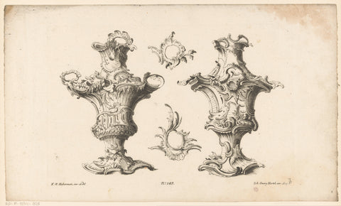 Two vases, anonymous, 1731 - 1775 Canvas Print