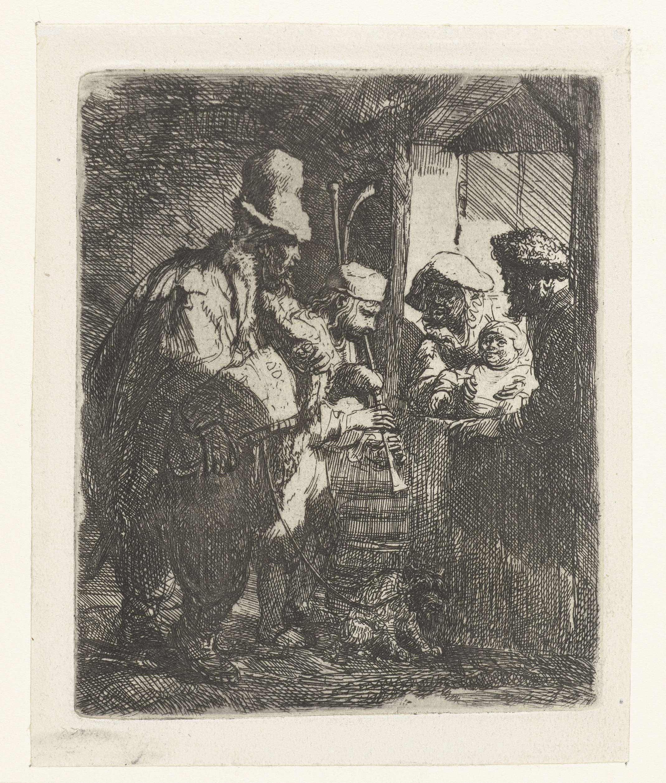 The strolling musicians, Rembrandt van Rijn, 1 | CanvasPrints.com