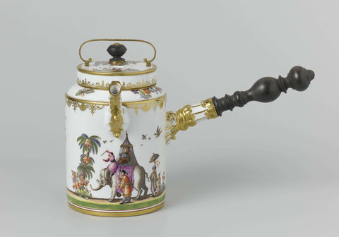 Chocolate pot, Meissener Porzellan Manufaktur, c. 1735 - c. 1740 Canvas Print