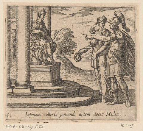 Jason and Medea at the altar of Diana, Antonio Tempesta, 1606 Canvas Print