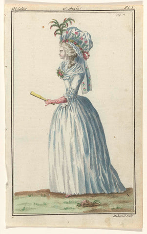 Magasin des Modes Nouvelles Françaises et Anglaises, 10 April 1787, Pl. I, A.B. Duhamel, 1787 Canvas Print