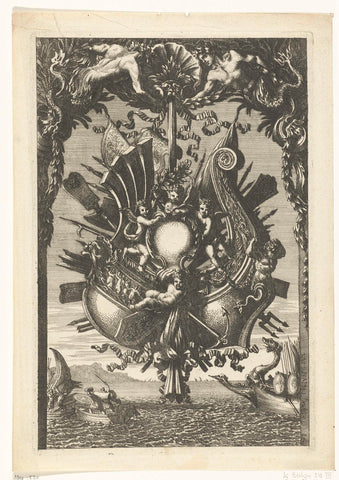 Marinetrofee, Jean Lepautre, c. 1657 - c. 1670 Canvas Print