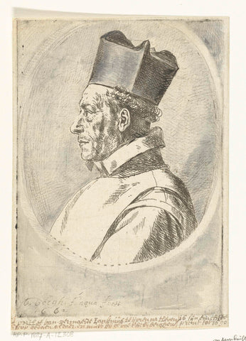 Portret van Cornelius Jansenius, bisschop van Ieper, Matthys van den Bergh, 1662 Canvas Print