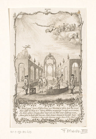 Decoration on the house of Mr. H. van der Souw in Naarden, 1766, Noach van der Meer (II) (attributed to), 1774 - 1776 Canvas Print