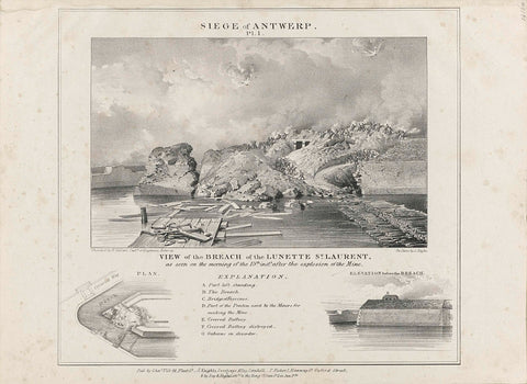 Conquest of the Lunet of Saint-Laurent, 1832, Louis Haghe, 1832 - 1833 Canvas Print